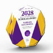 Paarse Gold School College University Afstuderen Fotoblokken (Links)