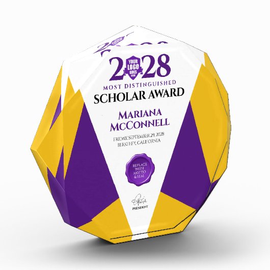 Paarse Gold School College University Afstuderen Fotoblokken (Links)