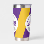 Paarse Gold School College University Afstuderen Geïsoleerde Drinkbeker (Links)