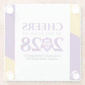 Paarse Gold School College University Afstuderen Glazen Onderzetter (Achterkant)