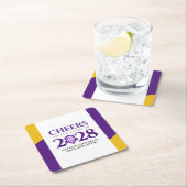 Paarse Gold School College University Afstuderen Kartonnen Onderzetters (Insitu)