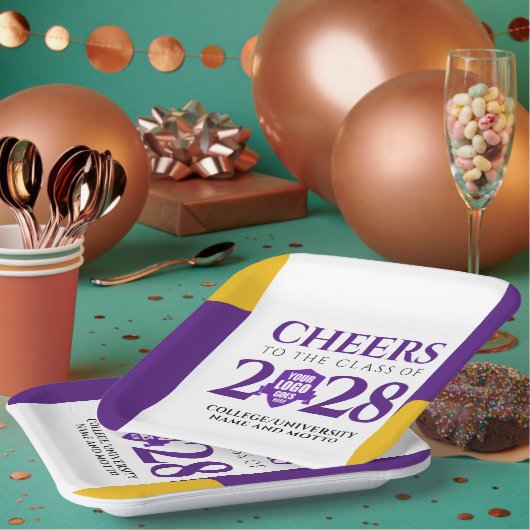 Paarse Gold School College University Afstuderen Papieren Bordje (Multi)