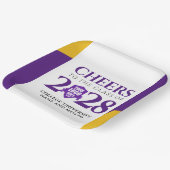 Paarse Gold School College University Afstuderen Papieren Bordje (Gebogen)