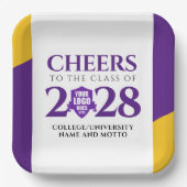 Paarse Gold School College University Afstuderen Papieren Bordje (Voorkant)