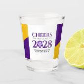 Paarse Gold School College University Afstuderen Shot Glas (Voorkant)