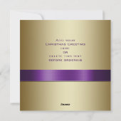 Paarse Gold Silver Merry-kerstgroet Feestdagenkaart (Achterkant)