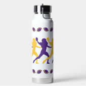 Paarse Gold Viking Football speler Silhouetten Waterfles (Links)