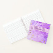 Paarse Gold Waterverf Metallic Abstracte naam Notitieboek (Binnen)