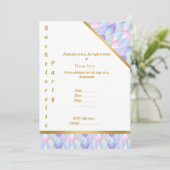 PAARSE GOLD WHITE MERMAID PARTY BACHELORETTE KAART (Staand voorkant)