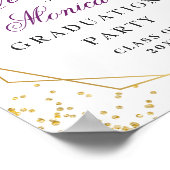 Paarse Golden Floral Welcome Graduation Party Poster (Hoek)