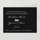 Paarse & Golden Limoen Bloemenbruiloft Save the Da Aankondigingskaart (Achterkant)