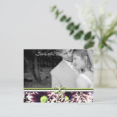 Paarse & Golden Limoen Bloemenbruiloft Save the Da Aankondigingskaart (Staand voorkant)