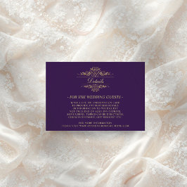 Paarse Golden Luxury Wedding Enclosure Kaart