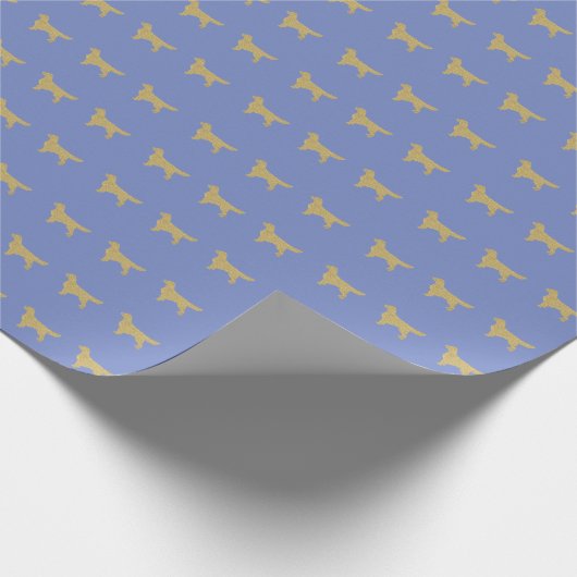 Paarse Golden retriever met gouden glitter Cadeaupapier (Hoek)