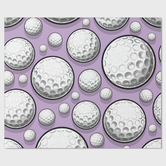 Paarse Golf Feestje Cadeaupapier (Vlak)