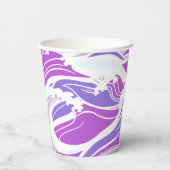 Paarse Golf Patroon Papieren Bekers (Achterkant)