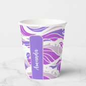 Paarse Golf Patroon Papieren Bekers (Voorkant)