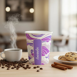 Paarse Golf Patroon Papieren Bekers