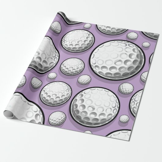 Paarse golfpartij cadeaupapier (Uitgerold)