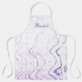 Paarse golfpatronen Aangepaste naam Cute Schort (Voorkant)