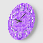Paarse Golfpatroon Elegante Oversized Nummers Grote Klok (Hoek)