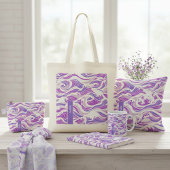 Paarse Golfpatroon Tote Bag
