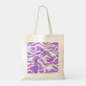 Paarse Golfpatroon Tote Bag (Achterkant)