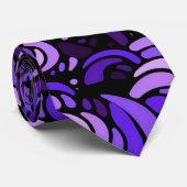 Paarse golven Abstract Patroon Stropdas (Opgerold)