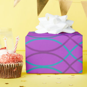 Paarse golven cadeaupapier