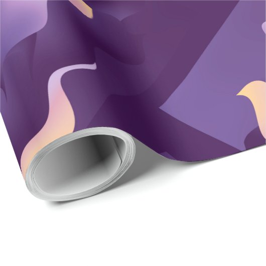 Paarse golven cadeaupapier (Rol Hoek)