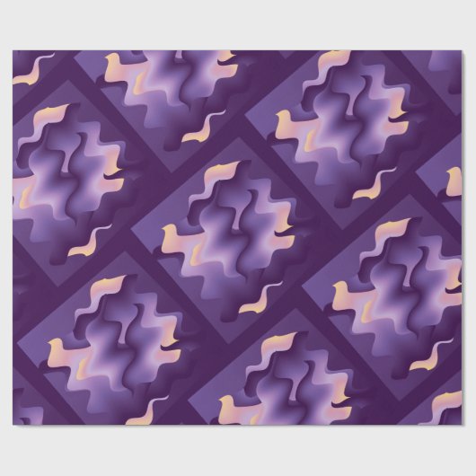 Paarse golven cadeaupapier (Vlak)