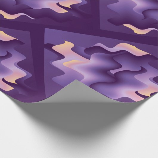 Paarse golven cadeaupapier (Hoek)