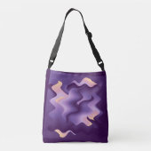Paarse golven crossbody tas (Achterkant)