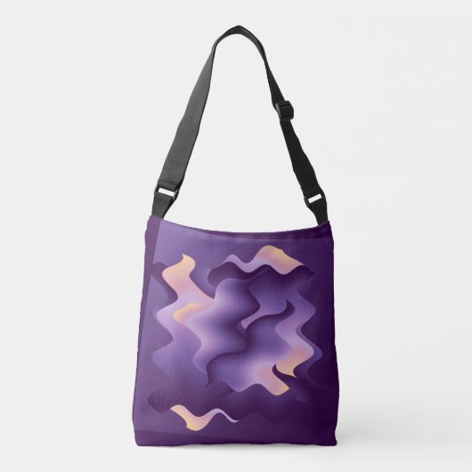 Paarse golven crossbody tas (Voorkant)