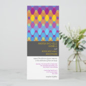 Paarse golven Geometric Mod Pattern Modern Weddens Kaart (Staand voorkant)