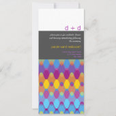 Paarse golven Geometric Mod Pattern Modern Weddens Kaart (Achterkant)