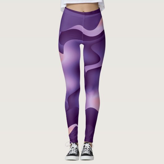 Paarse golven leggings (Voorkant)