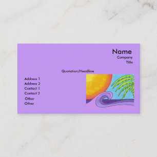 Paarse golven op een Sunset Business Card-template Visitekaartje