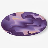 Paarse golven papieren bordje (Gekanteld)