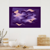 Paarse golven poster (Keuken)