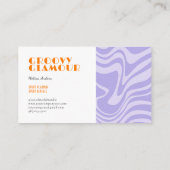 Paarse golven Retro Groovy Visitekaartje (Achterkant)