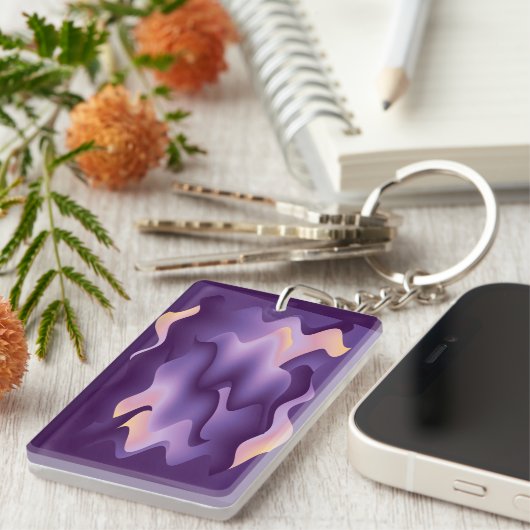 Paarse golven sleutelhanger (Voorkant Rechts)