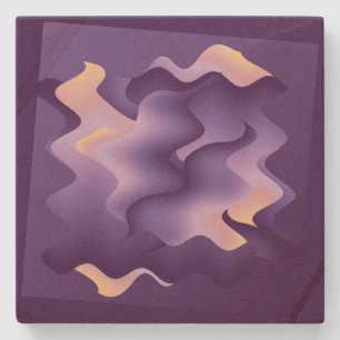 Paarse golven stenen onderzetter