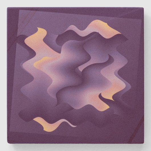 Paarse golven stenen onderzetter (Voorkant)