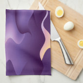 Paarse golven theedoek (Quarter Fold)