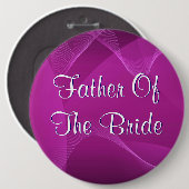 Paarse golven vader van de bride ronde button 6,0 cm (Voorkant /achterkant)