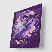 Paarse golven vierkante klok (Hoek)