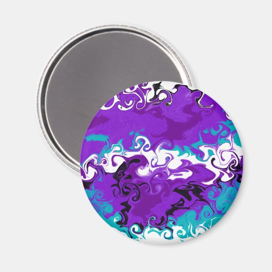 Paarse golven vloeiende kunst magneet (Voorkant / Achterkant)
