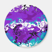 Paarse golven vloeiende kunst magneet (Voorkant)