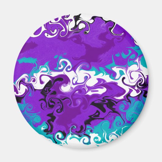 Paarse golven vloeiende kunst magneet (Voorkant)